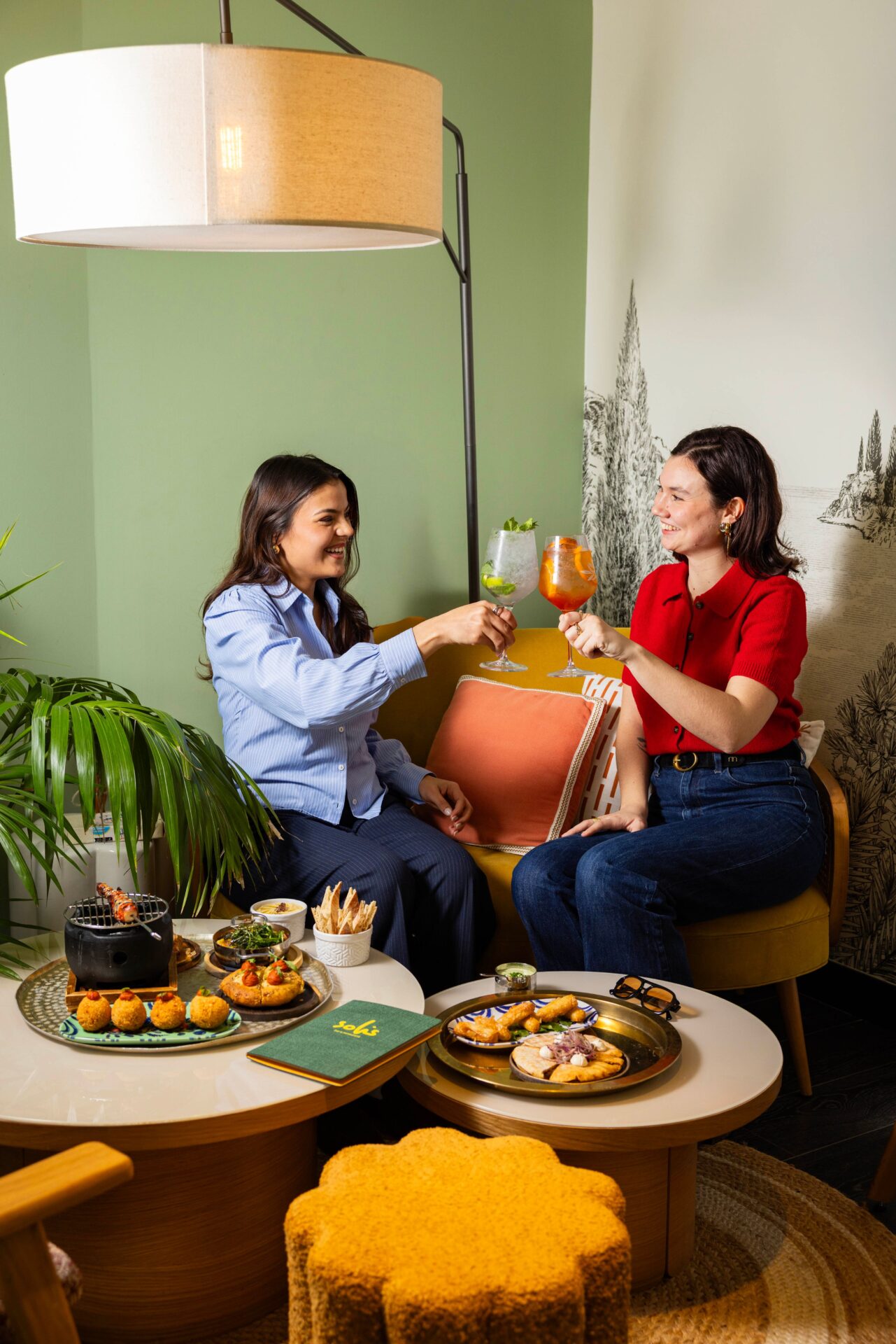 deux femmes qui trinquent