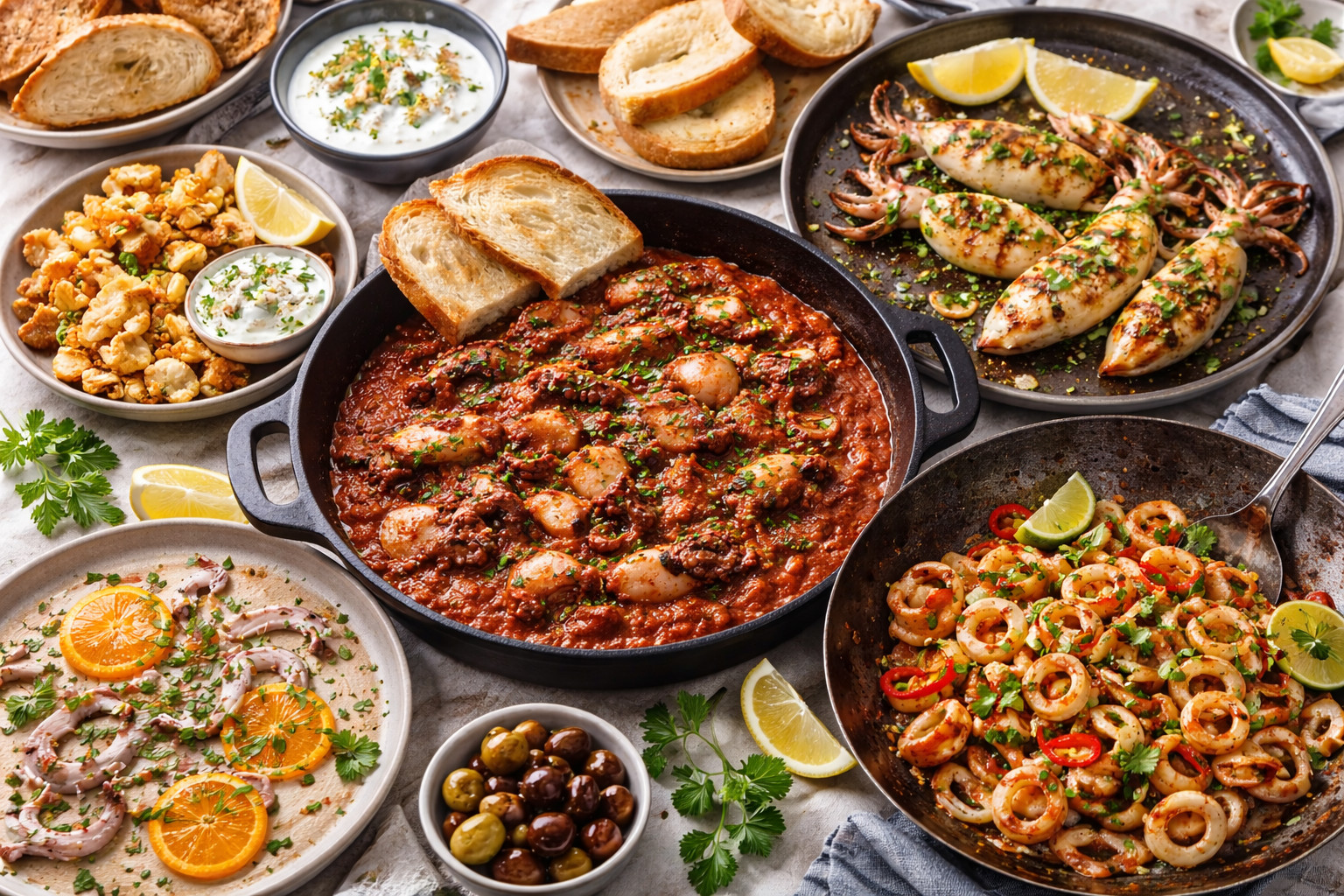 mezzes poulpe calamar